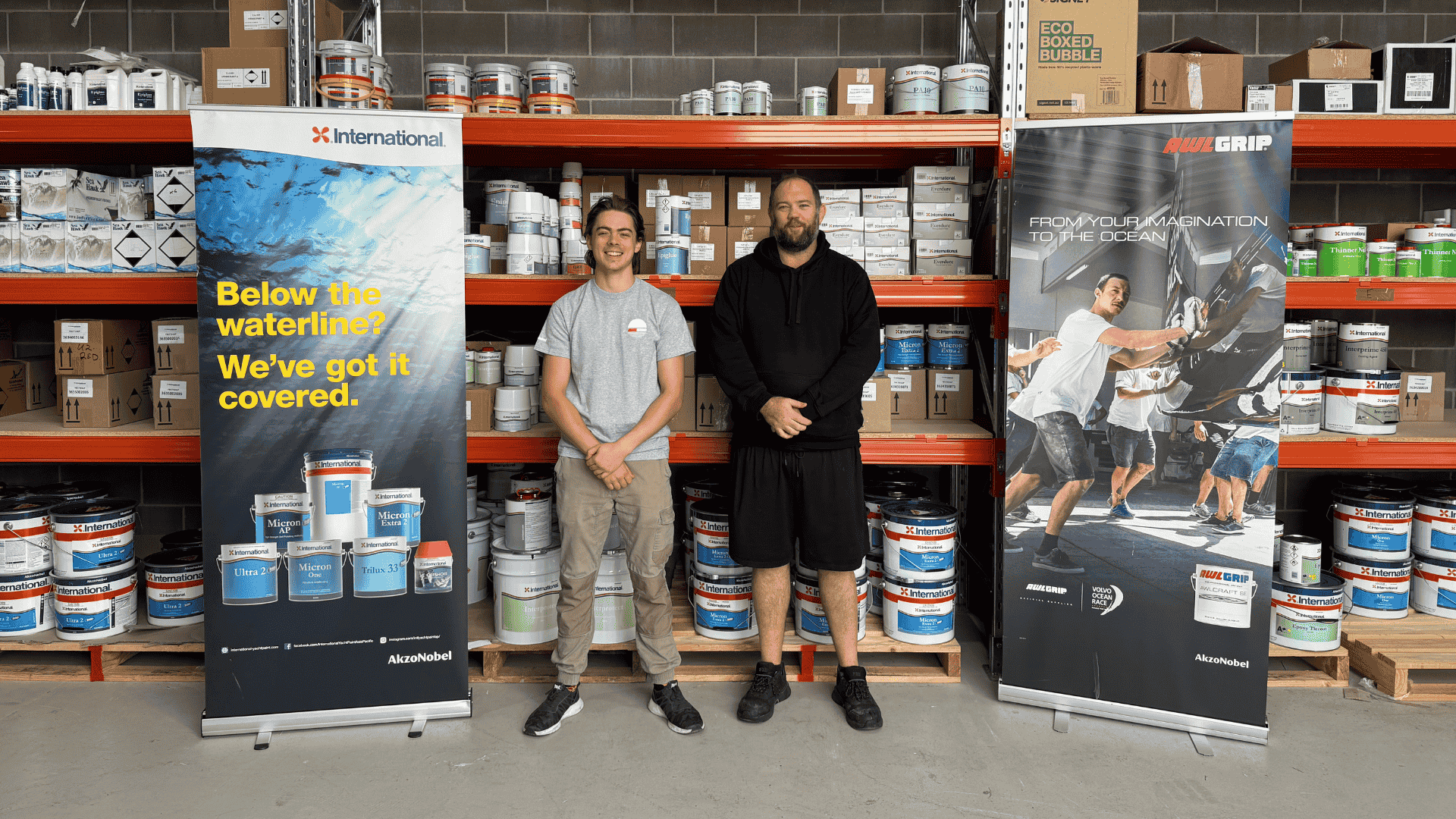 The MarinePlus team at their Sydney Warehouse